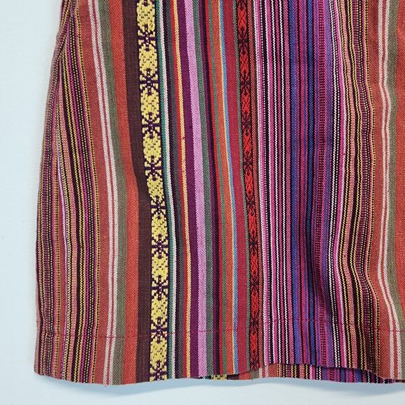 Lucca Couture Bohemian Striped Mini Skirt Size M Multicolor Knit Ruffle Hippie - Picture 4 of 10